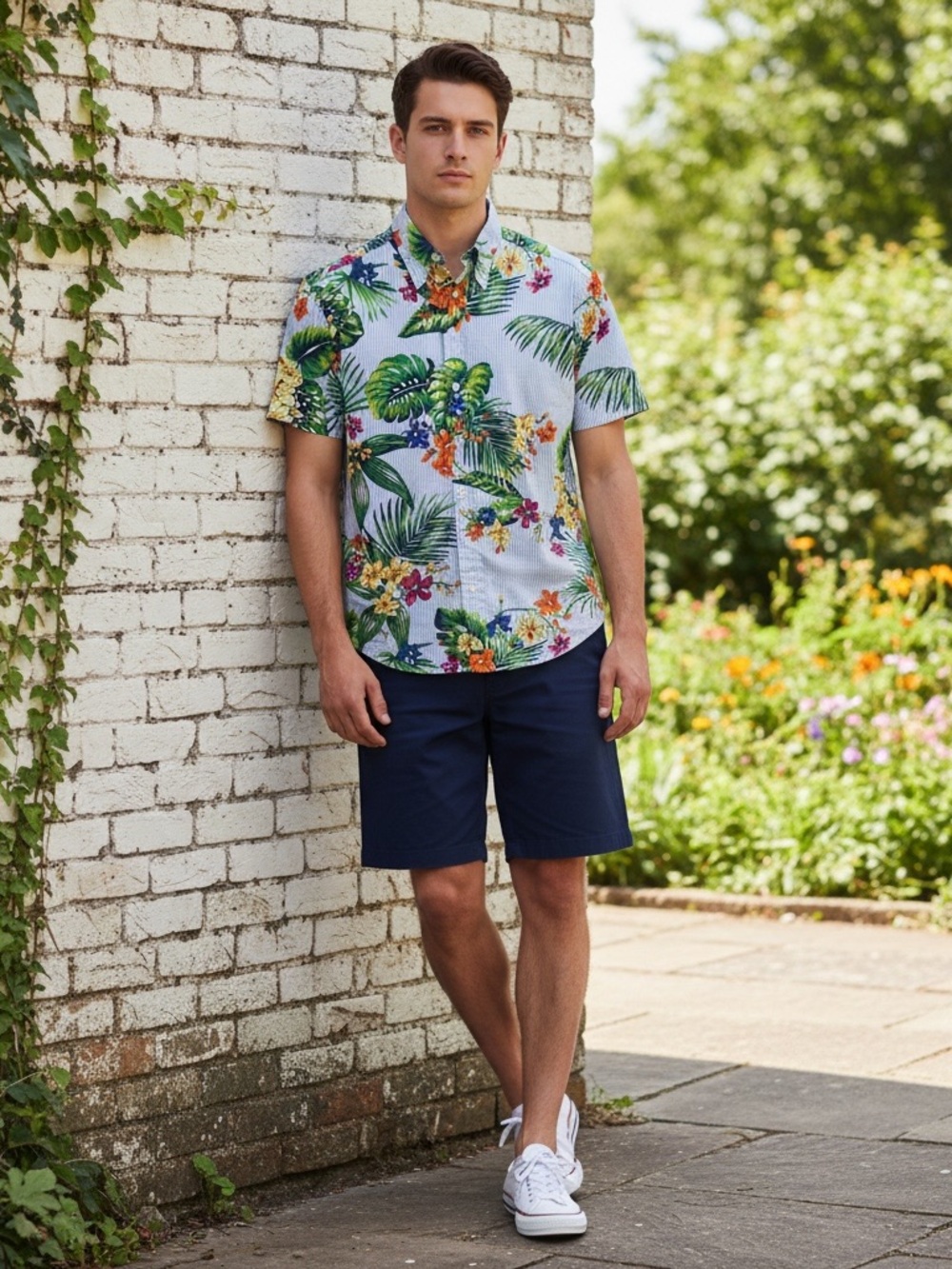 Ralph‎ Lauren seersucker tropical short sleeve shirt men’s size M